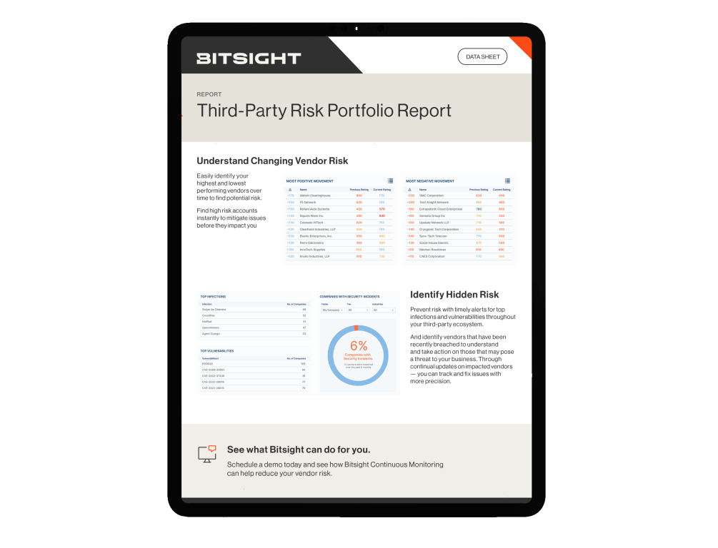Vendor risk management report example