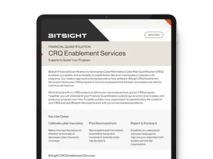 BitSight CRQ Enablement Services Data sheet cover
