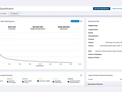 Financial Quantification for Enterprise Cyber Risk Product Screenshot