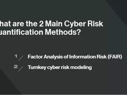 What are the 2 Main Cyber Risk Quantification Methods?